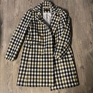 J Crew Wool Check Coat